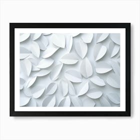 White Paper Leaves Art Print