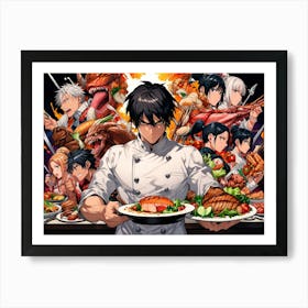 Chef Holding A Plate Of Food 1 Art Print