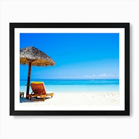 Relax Lounge Dream Ocean Beach Chair Idylli Holiday Rest Swim Shore Paradise Shoreline B (38) Art Print