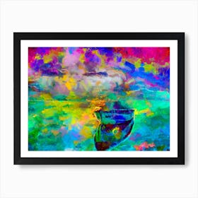 A Boat On The Sea Art Print