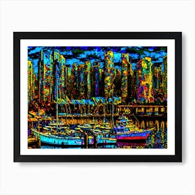 Vancouver 2023 - Vancouver Skyline At Night Art Print