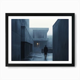 Man Walking Through A Building Art Print