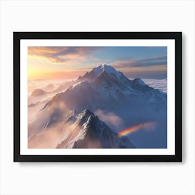 Rainbow Over Mountains Art Print