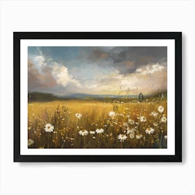 Wildflowers Field Landscape 6 Art Print