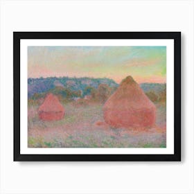 Haystacks, End Of Day, Autumn (1890–1891), Claude Monet Art Print
