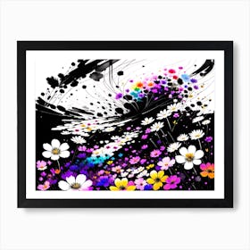 Abstract Flowers Art Print