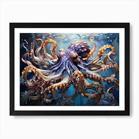 Mesmerizing Colorful Octopus In Water Art Print