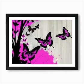 Pink Butterflies 10 Affiche