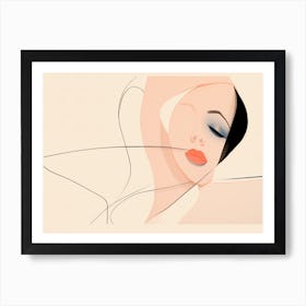 Illustration Of A Woman'S Face Art Print