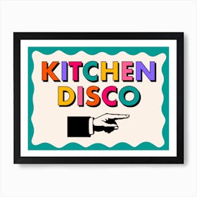 Kitchen Disco Rainbow Green Right Arrow Print Art Print