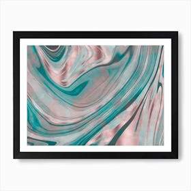 Gemstone Glamour Rosegold Teal Art Print