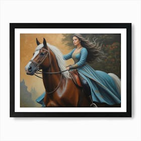 Woman Riding A Horse 4 Art Print