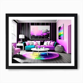 Purple Living Room 2 Art Print