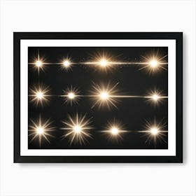 Golden Starbursts Art Print