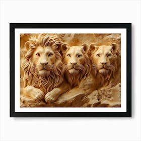 Three Lions 5 Art Print