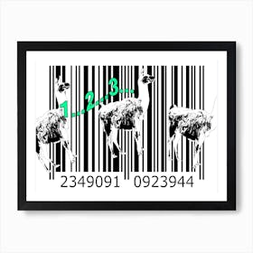 Funny Barcode Animals Art Illustration In Painting Style 023 Art Print