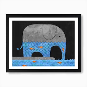 Thirsty Elephant Art Print