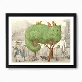 The Cat Topiary Tree Art Print