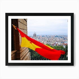 A Distinctively Spanish Arm Wrapped In The Vibrant Colors Of The National Ensign Of Red And Yellow (2) Art Print