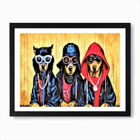 Rat Pack Chihuahuas - Three Chihuahuas Art Print