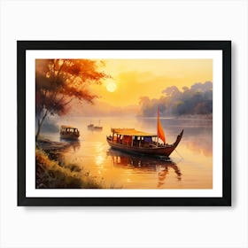 Boats On The River Art Print