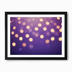 Abstract Image Of A Purple Background With Out Of Focus Golden Lights, Creating A Bokeh Effect 1 Art Print