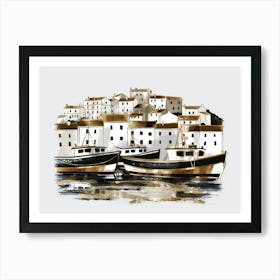 Fishing Boats In Harbour Art Print