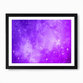 Violet Blue Galaxy Space Background Art Print