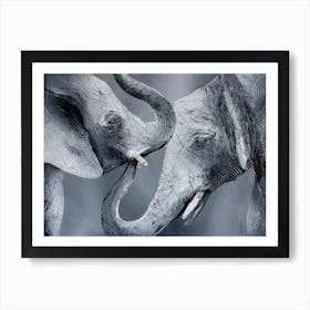 Gentle Elephants Art Print