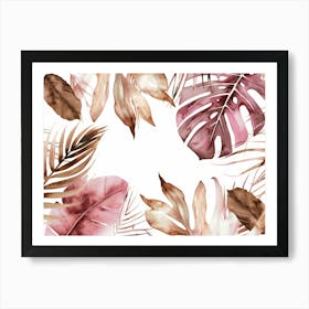 Watercolor Tropical Leaves 10 Art Print