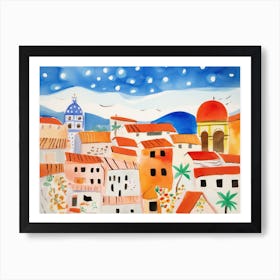 Terni Italy Cute Watercolour Illustration 4 Art Print