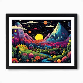 Psychedelic Landscape Art Print