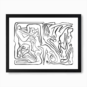 Ecstatic Nudes 7 Bw Art Print