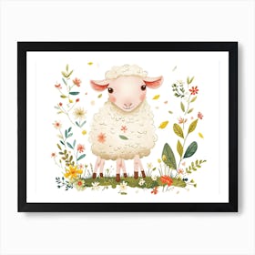 Little Floral Sheep 2 Art Print