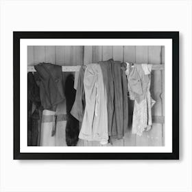 Southeast Missouri Farms, Clothes Hanging On Improvised Hangers In Sharecropper S Cabin By Russell Lee Art Print