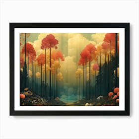 Decorative Tree Landscape 1 Art Print