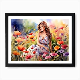 Meadow full of flowers 11 Art Print