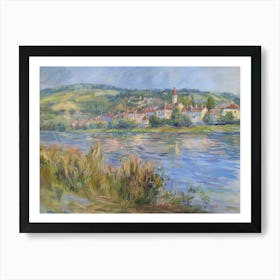 Village Lakeshore Elegance Painting Inspired By Paul Cezanne Art Print