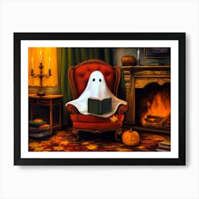 Ghost Reading A Book Art Print