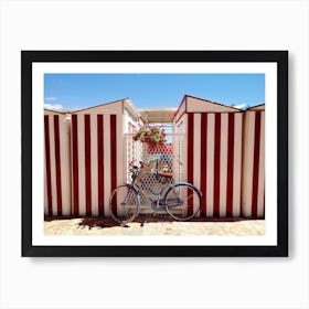 Cute Bicycle, Sun and the Beach Art Print