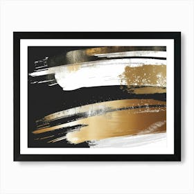 Abstract Gold And Black Painting 41 Art Print