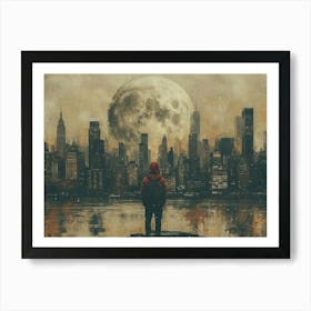 Urban Rhapsody: Collage Narratives of New York Life. Cityscape 1 Art Print