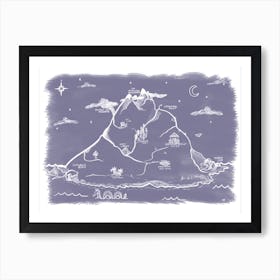 Imagination Island Smokey Lavender Art Print