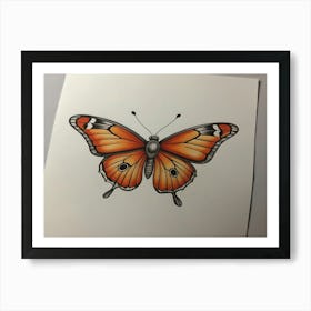 Orange Butterfly 2 Art Print