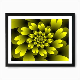 Yellow Floral Satin Wallpaper Art Print