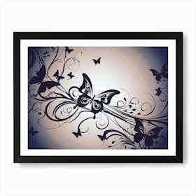 Butterflies And Flowers 12 Art Print