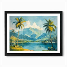 Palm Trees In The Water Art Print