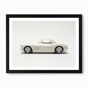 Toy Car 55 Corvette White Art Print