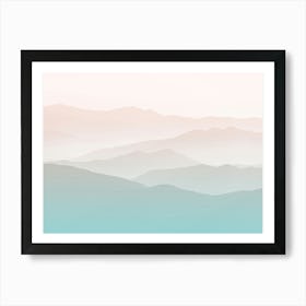 Smokey Mountain Pastel Sunset Art Print