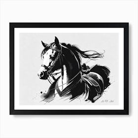 Creative Horse Illustration Simple Ink Painting Art Print